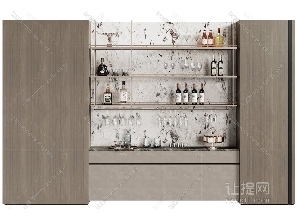 现代酒架 酒架 餐边柜 红酒 洋酒 酒杯
