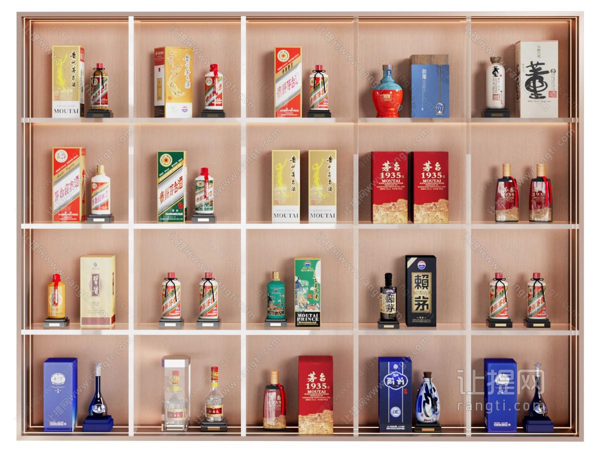 现代中国白酒展柜 货架