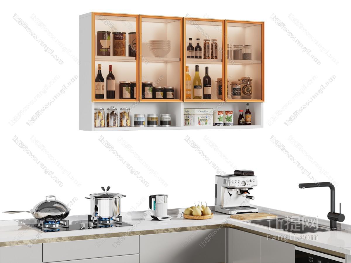现代橱柜 厨房用品 厨具