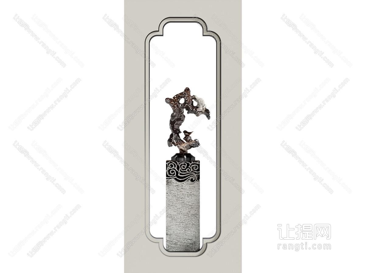 新中式玄关背景墙
