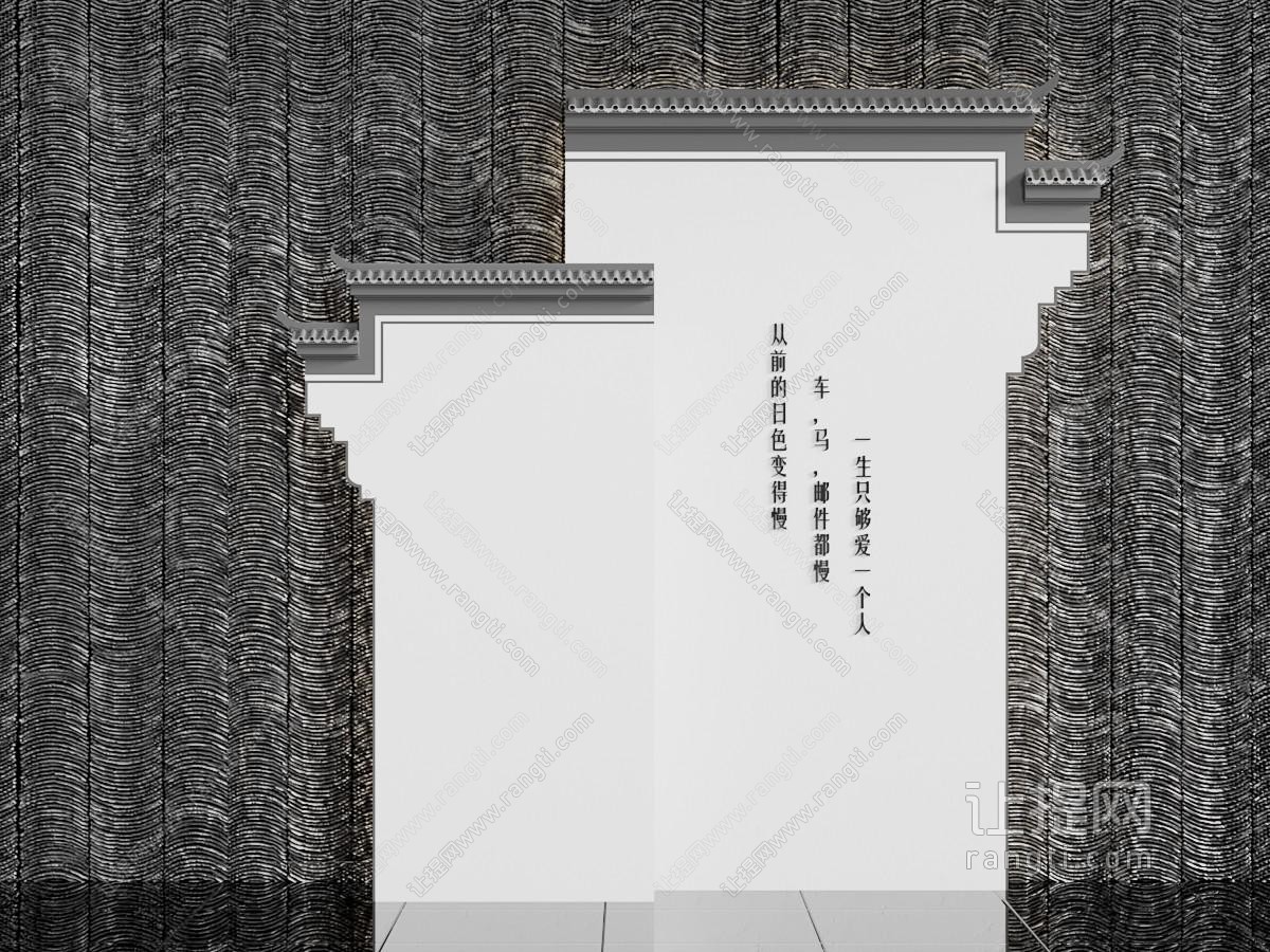 新中式景观墙 背景墙