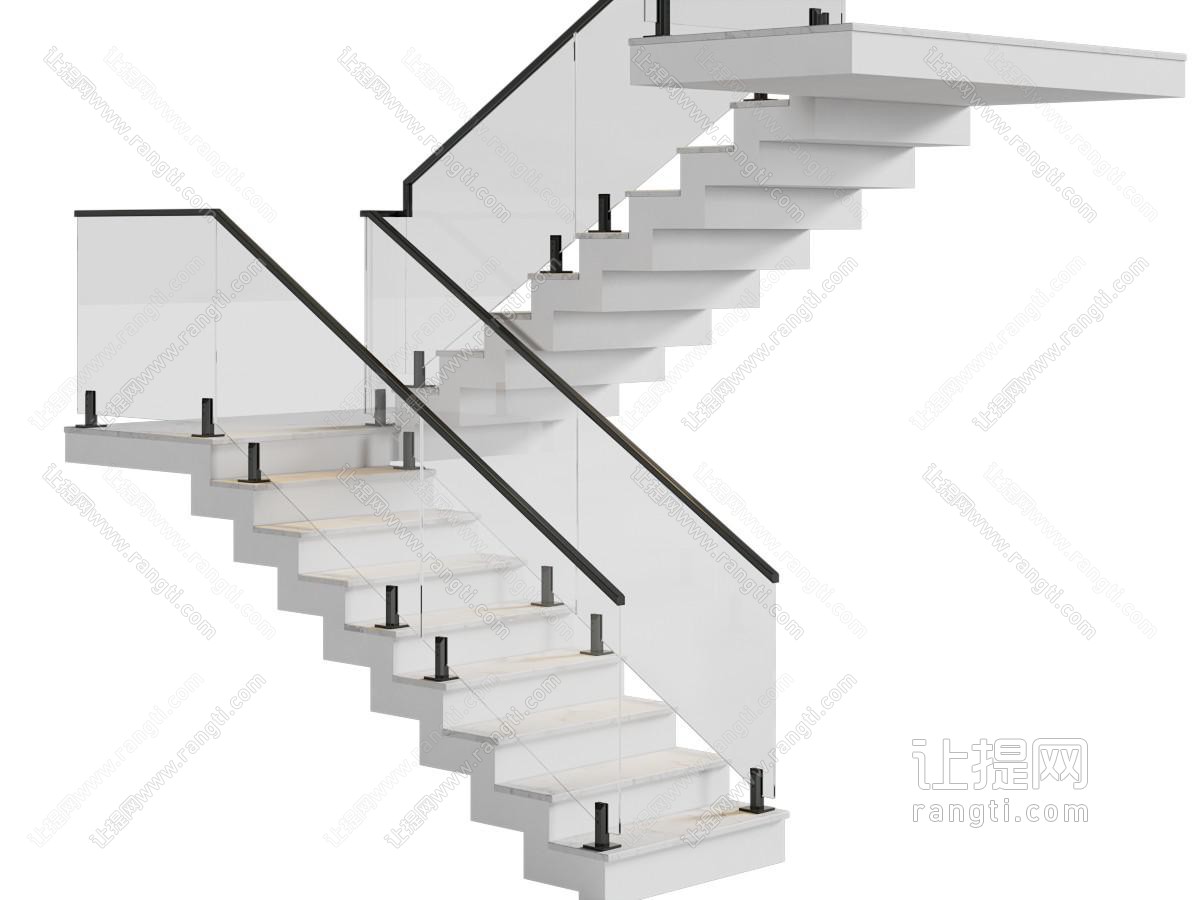 玻璃扶手楼梯 转角楼梯