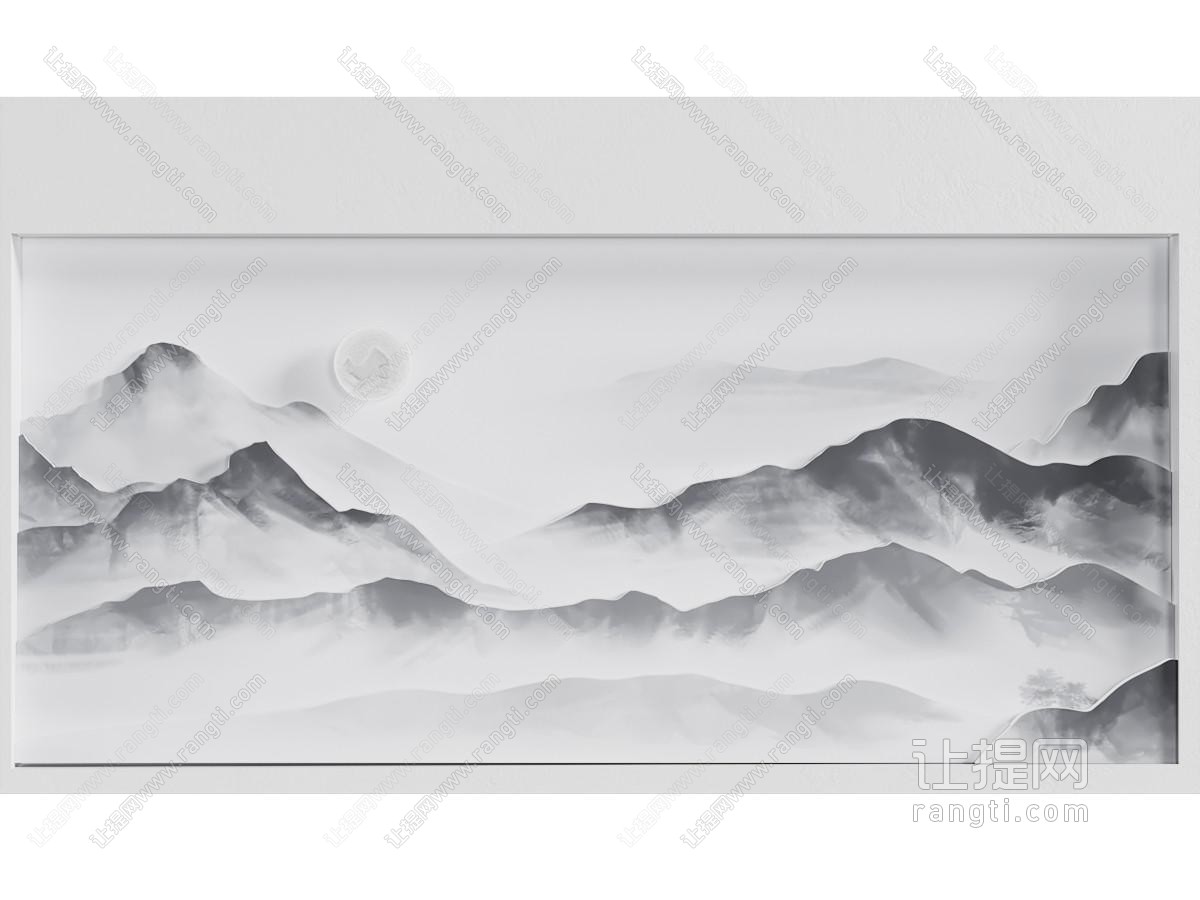 新中式山水背景墙