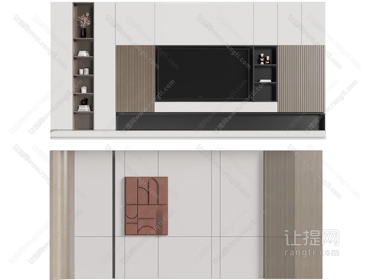 现代电视沙发背景墙