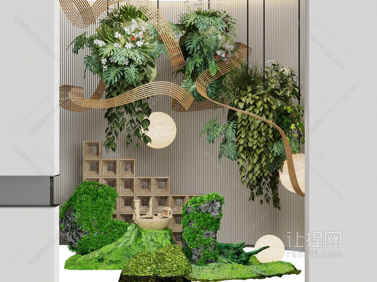 室内景观 植物堆 悬挂绿植