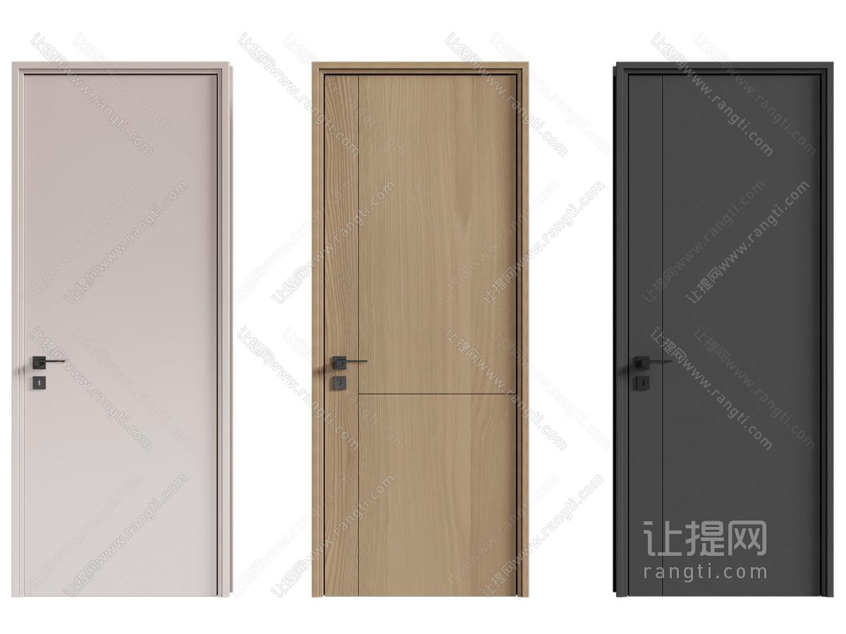 现代卧室单开门 平开门