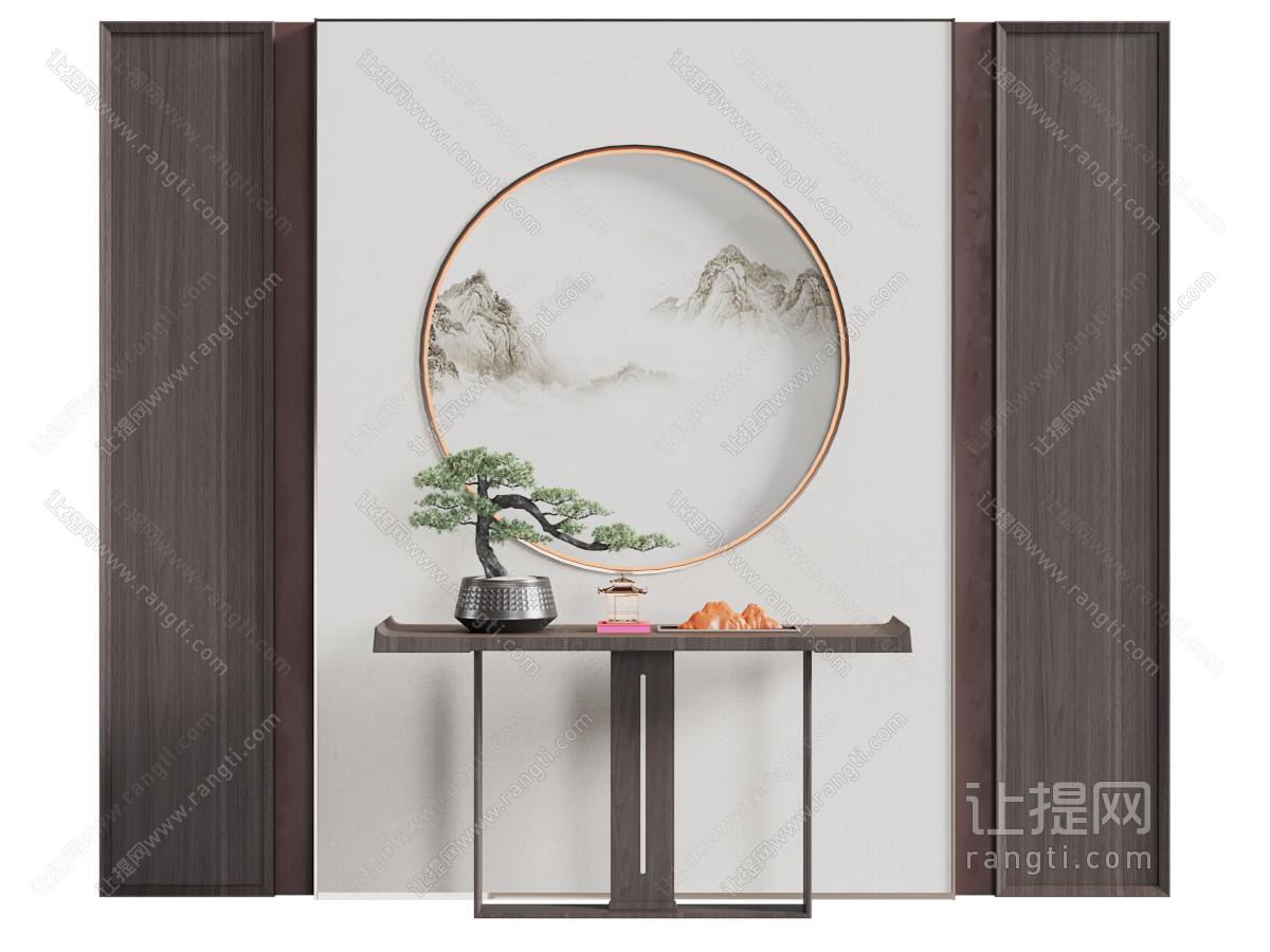 新中式玄关端景台