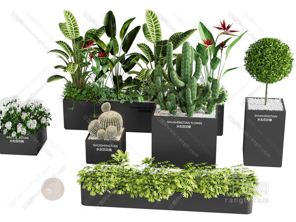 外摆 绿植花箱 绿植盆栽 花池花坛