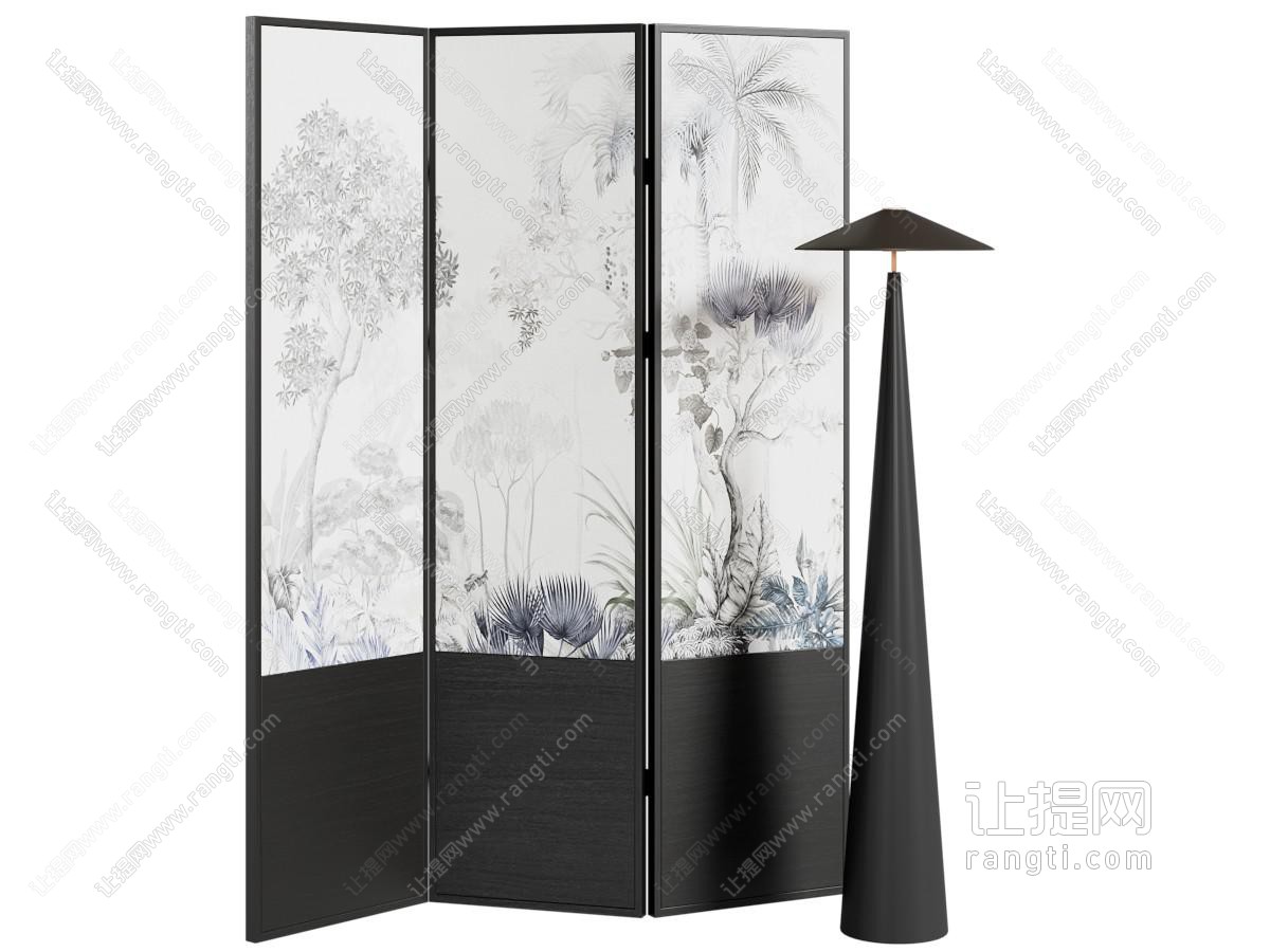 法式屏风 落地灯
