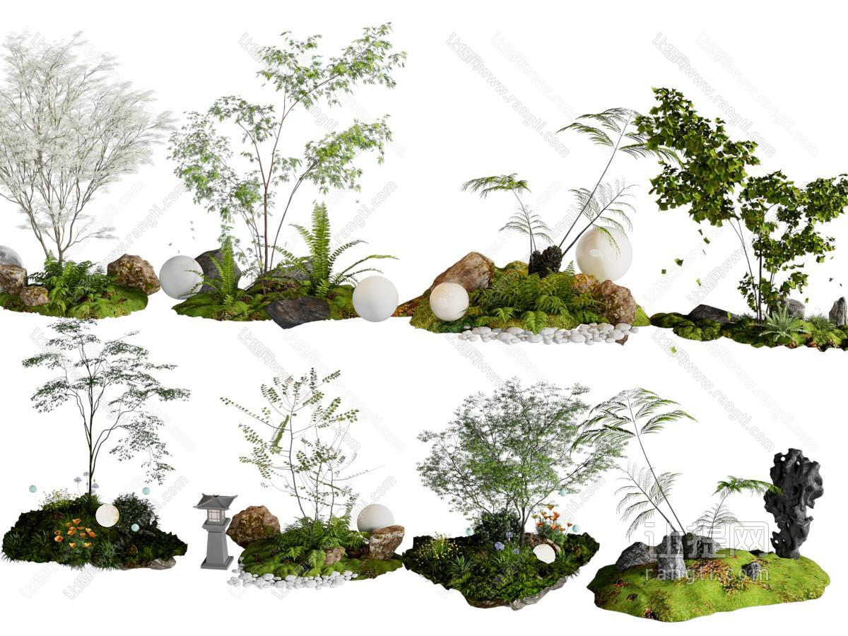景观造景 景观园艺小品 植物堆