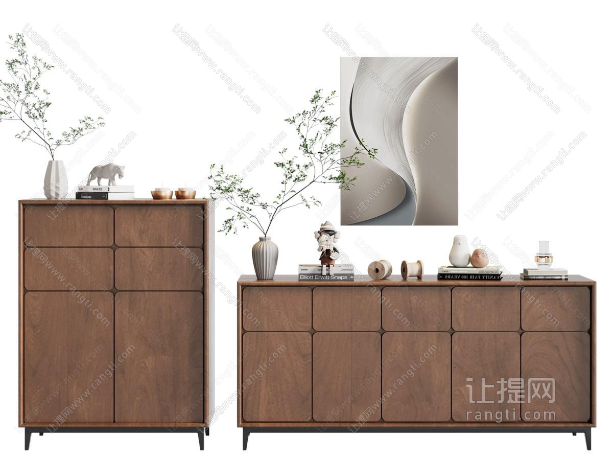 现代中古风玄关柜 边柜