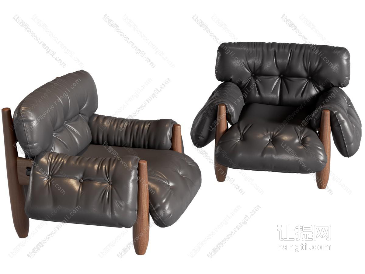 中古风皮质休闲椅
