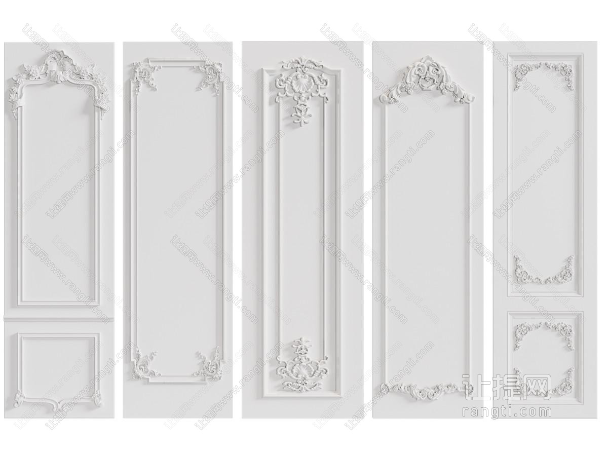 法式护墙板 雕花 线条 背景墙