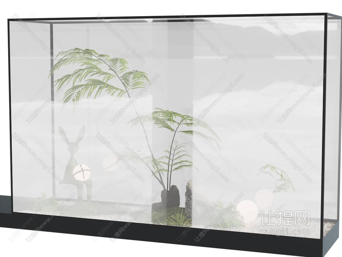 室内景观 植物造景 玻璃罩