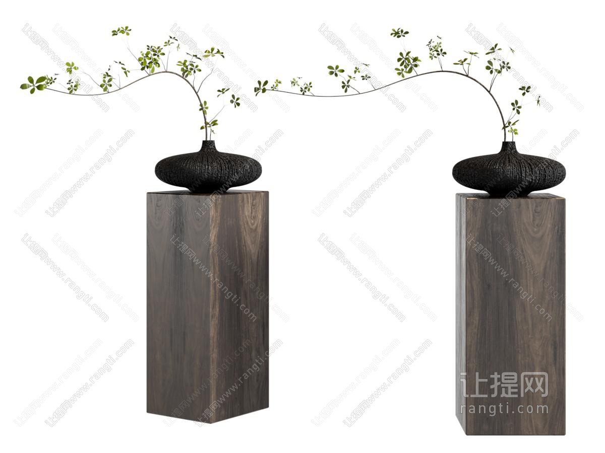 侘寂风中古盆景盆栽植物