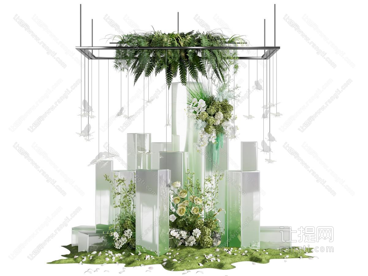 现代艺术玻璃吊灯美陈花束
