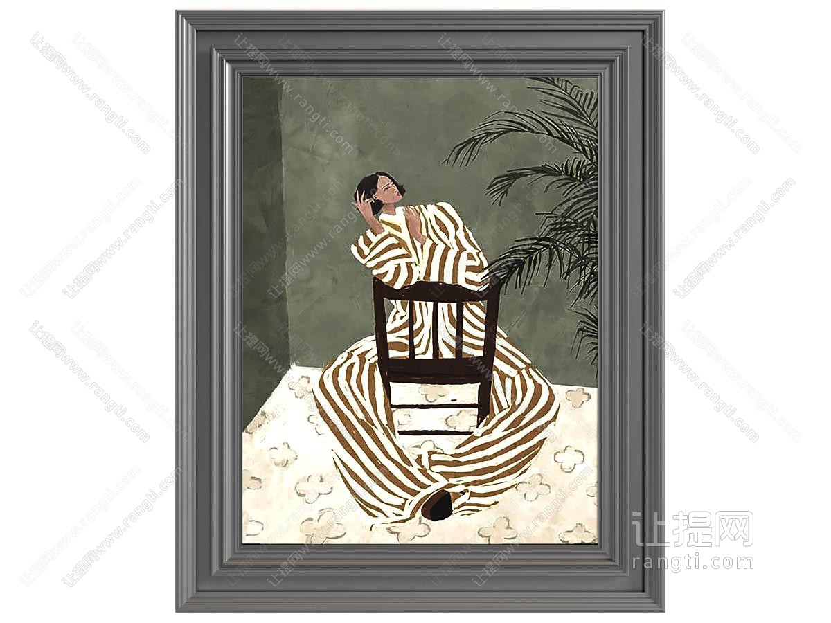 中古挂画 画框 油画