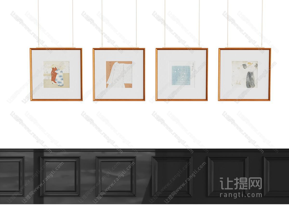 中古复古儿童挂画