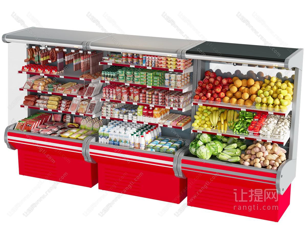 现代超市生鲜食品冰柜