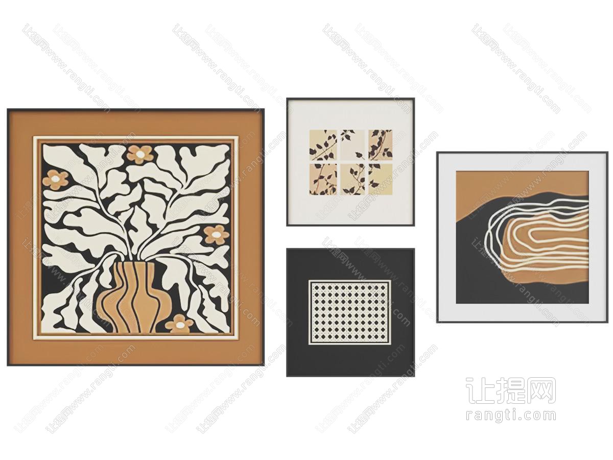 中古组合画 中古挂画