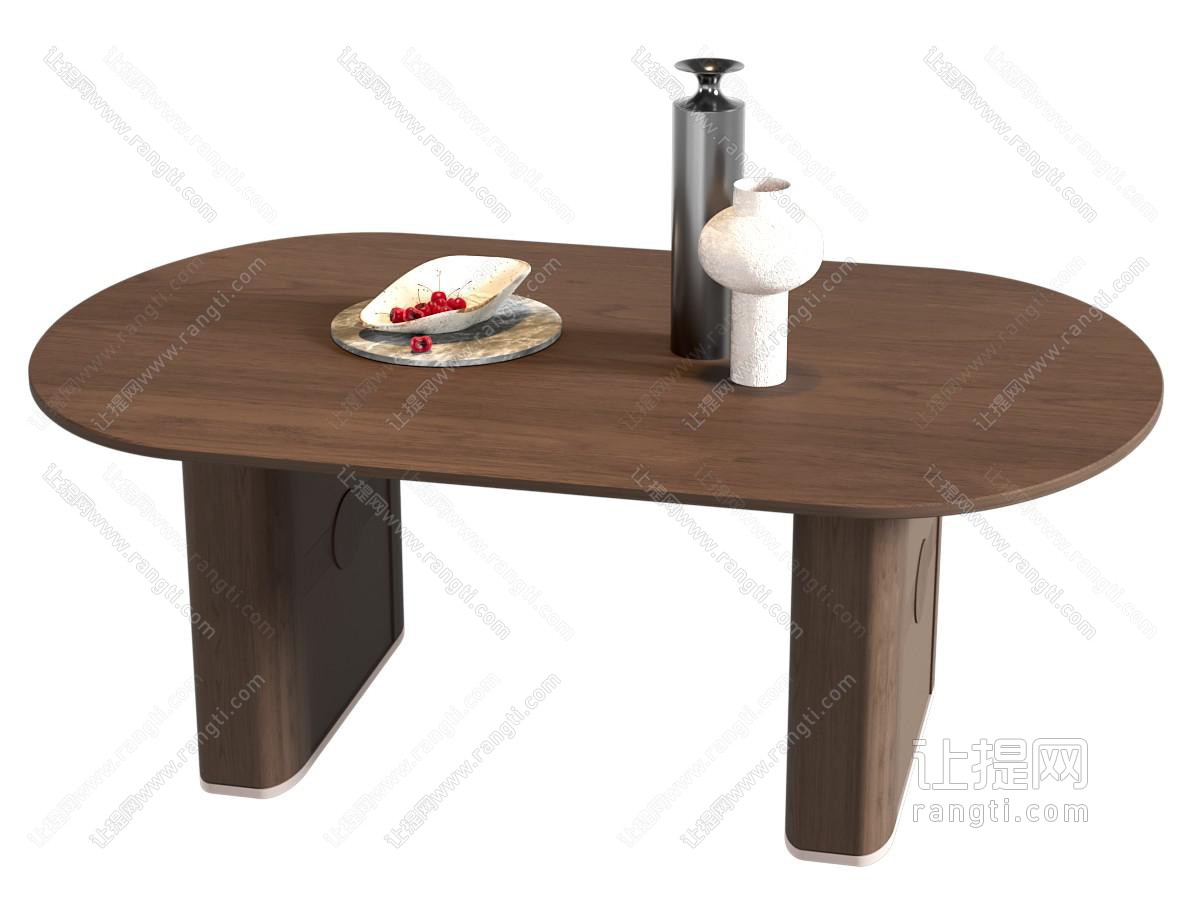 现代中古风茶几 饰品摆件