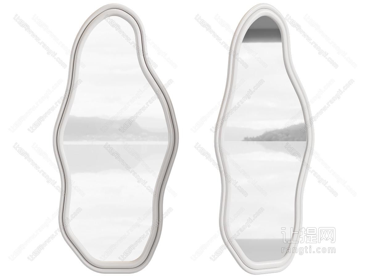 现代奶油镜子 现代奶油风镜子 全身镜