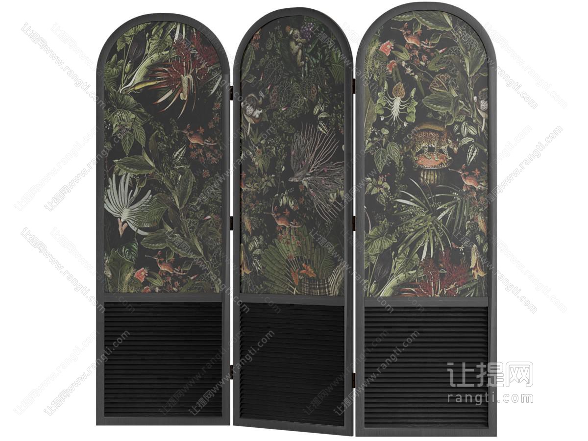 中古复古屏风