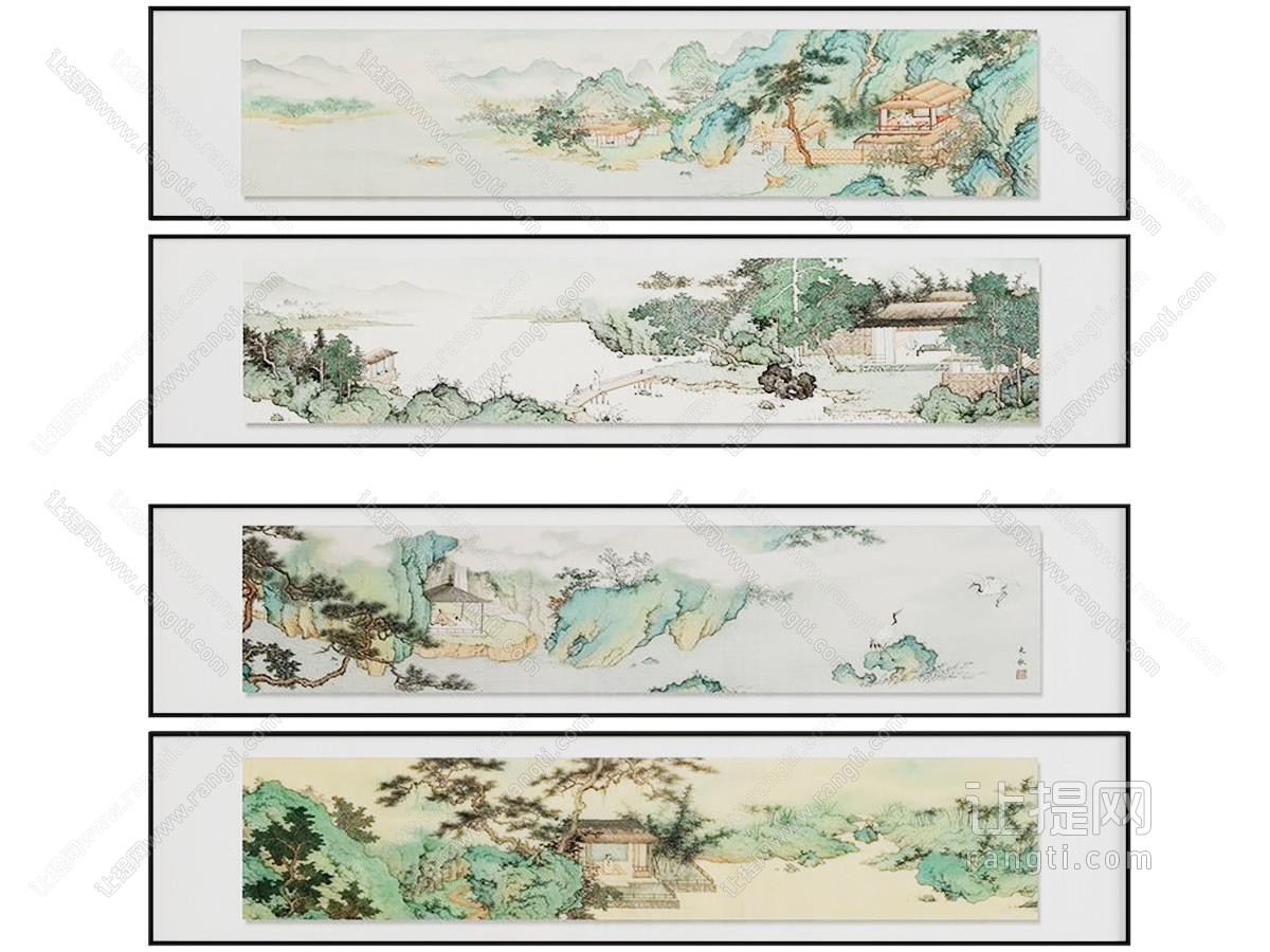 新中式水墨画 山水画 装饰画