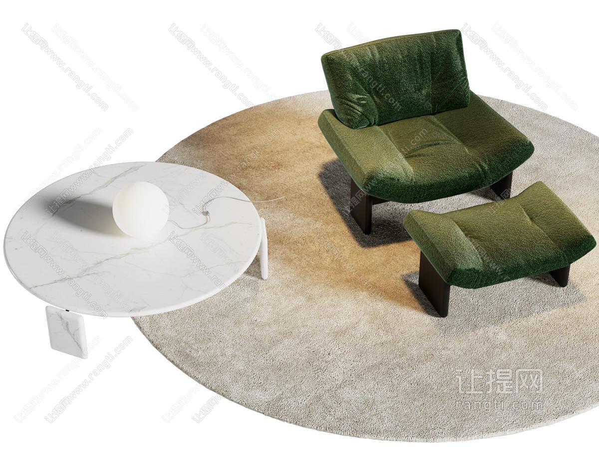 现代中古休闲椅