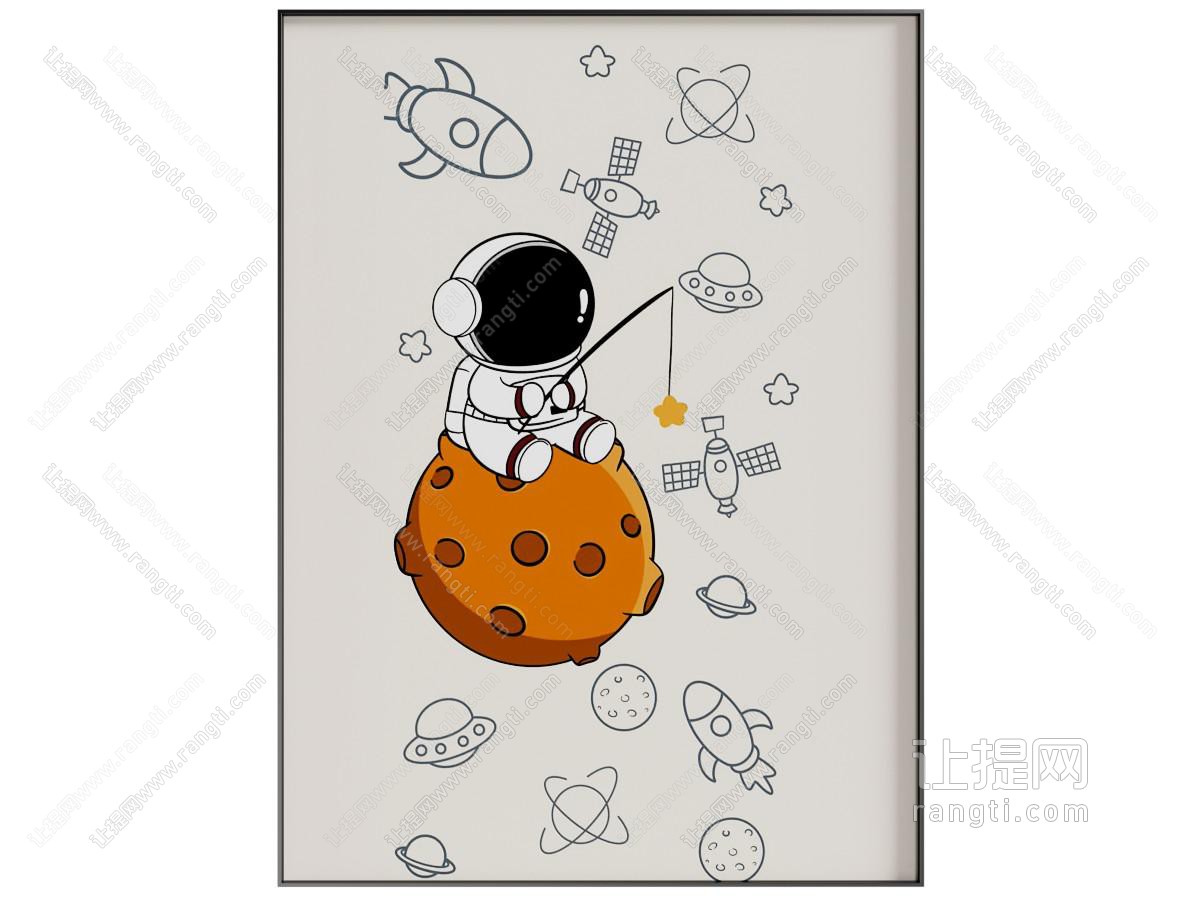 现代卡通挂画动漫挂画宇航员挂画
