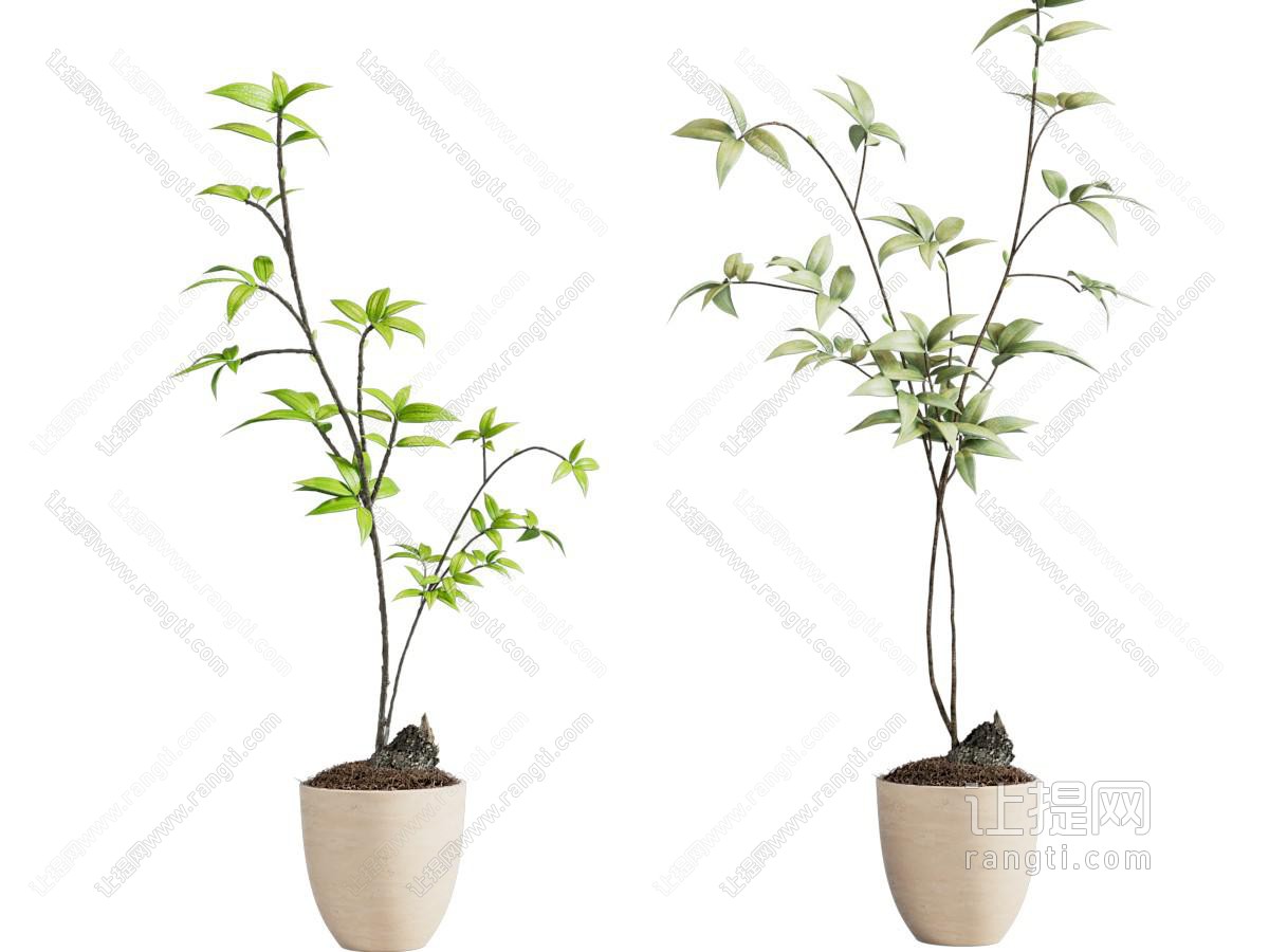 新中式中古绿植摆件
