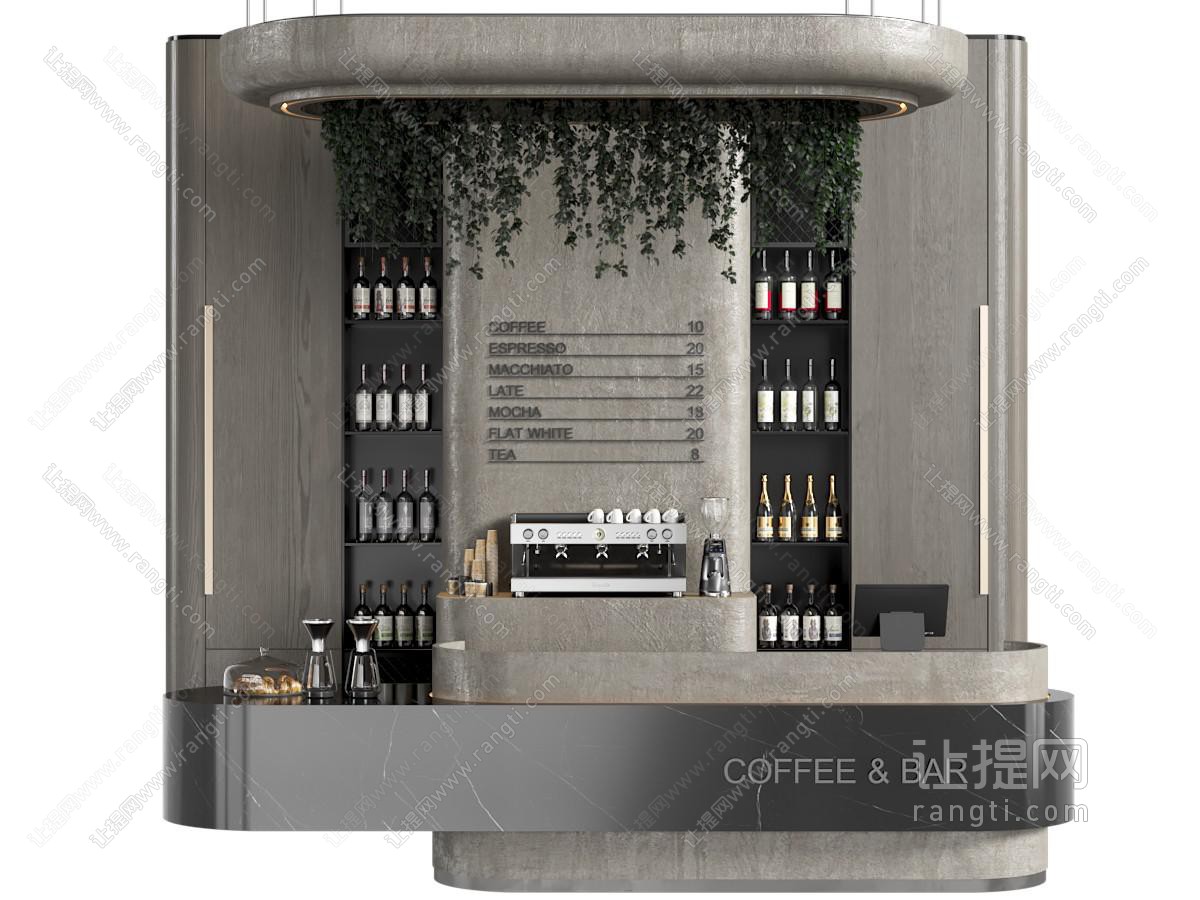 意式轻奢吧台 水吧台 酒吧台 咖啡吧台 咖啡厅吧台 酒
