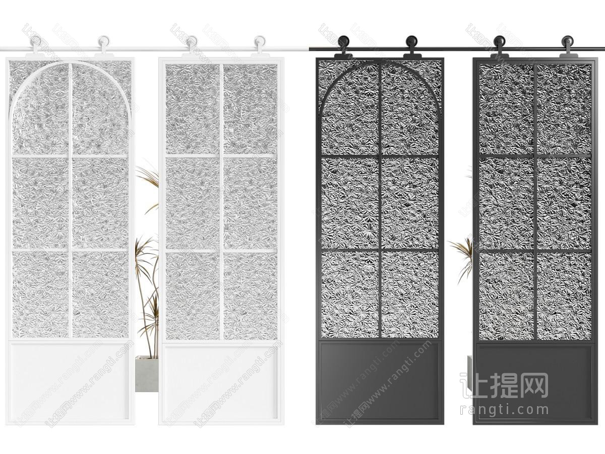 法式中古推拉门 谷仓门 磨砂玻璃门 雕花玻璃门 玻璃谷仓门 玻璃移门