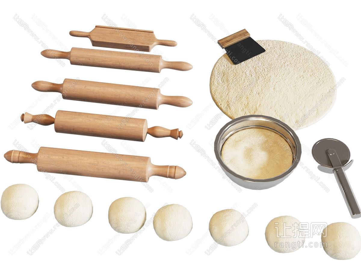 擀面杖 厨房用品 面粉面团 面包店