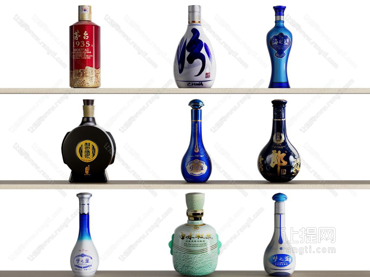 酒水食物 白酒 酒瓶 酒具