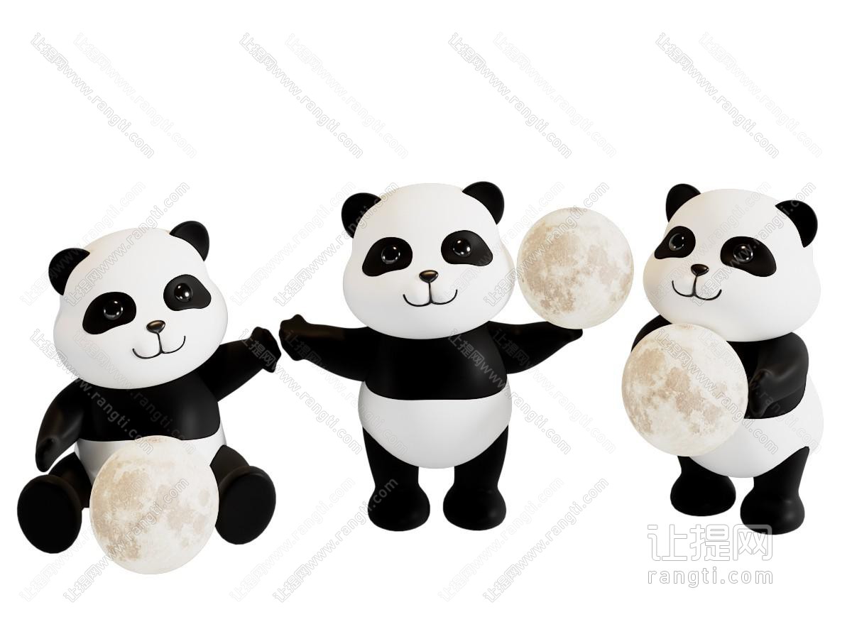 熊猫卡通儿童月球台灯