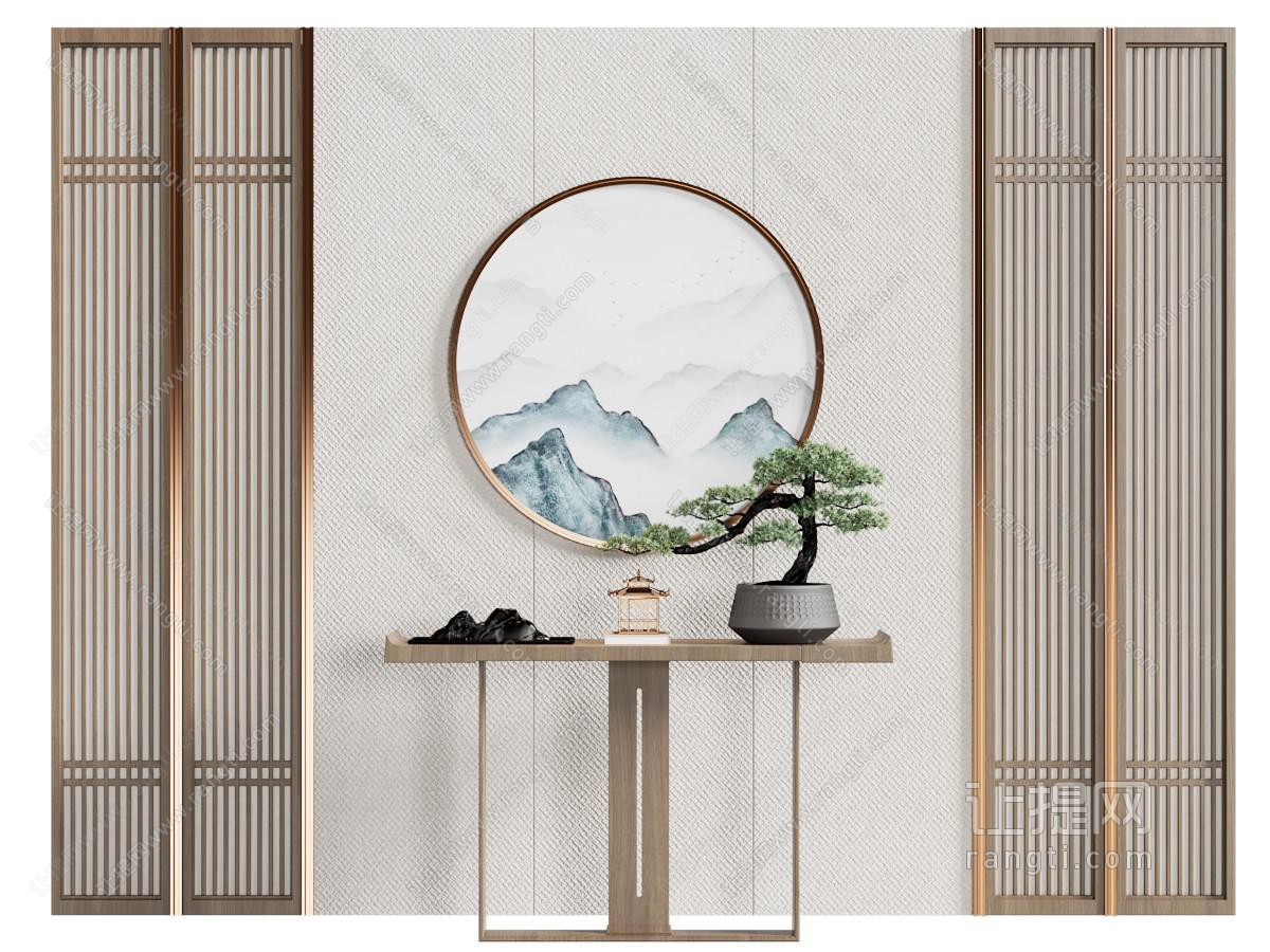 新中式端景台