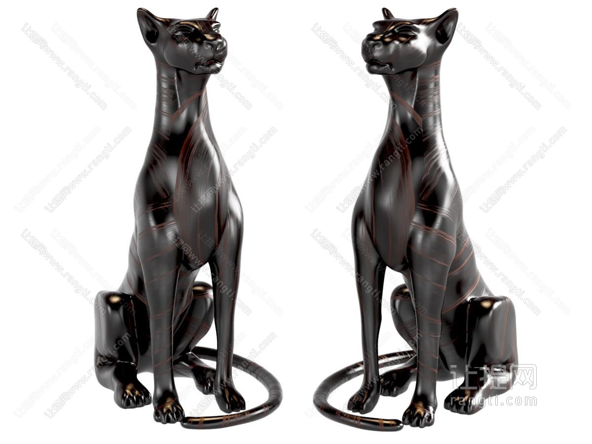 现代猫雕塑