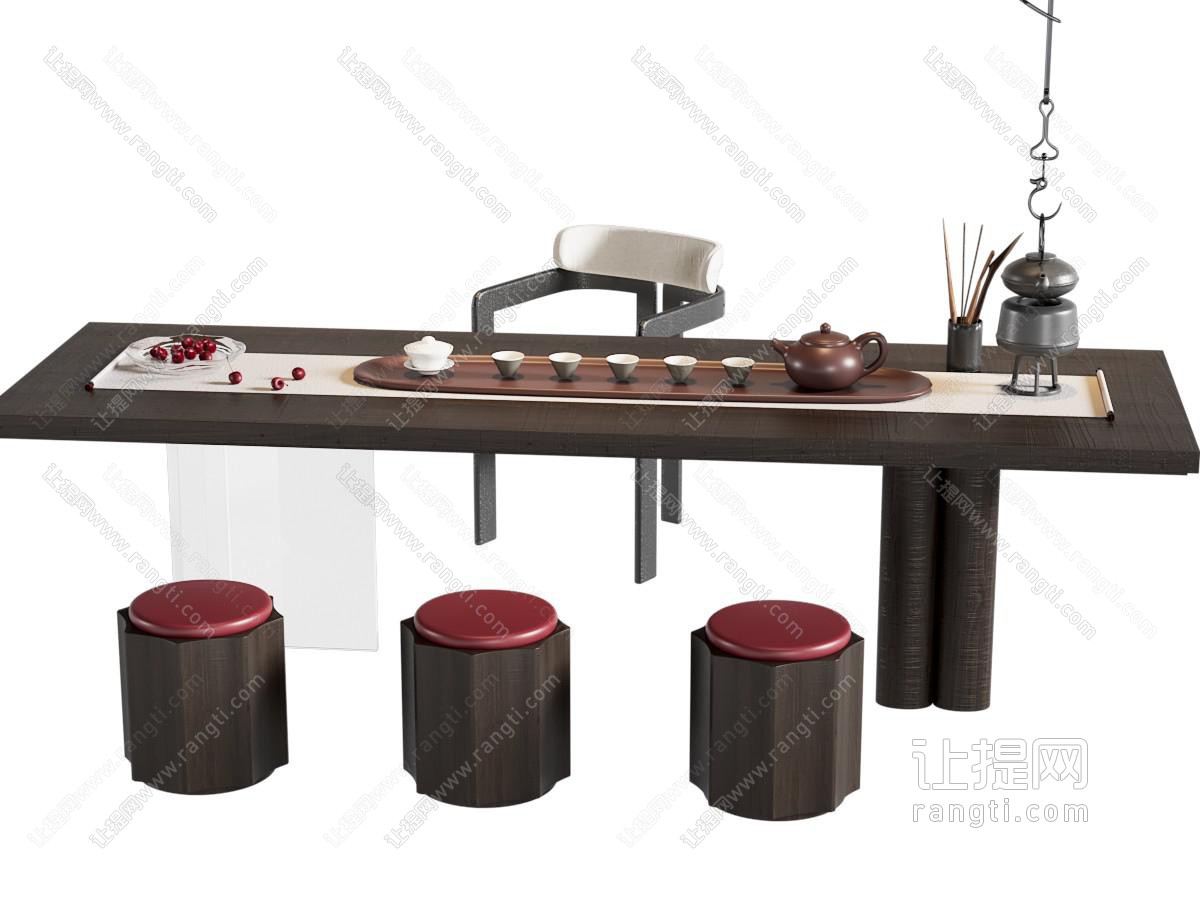 新中式茶桌椅 新中式茶桌椅 茶台 茶具