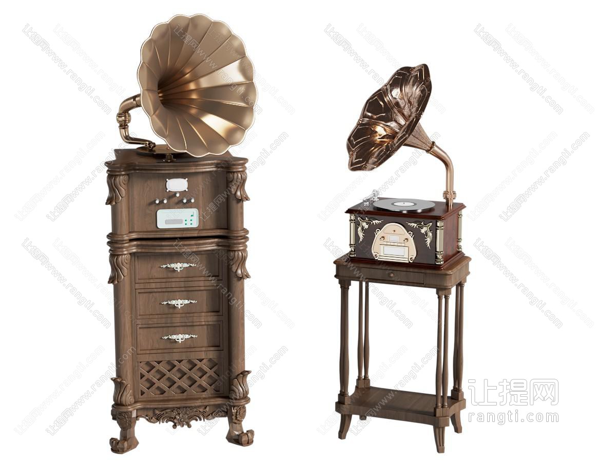 乐器 法式中古留声机