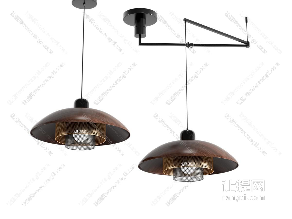 中古原木吊灯