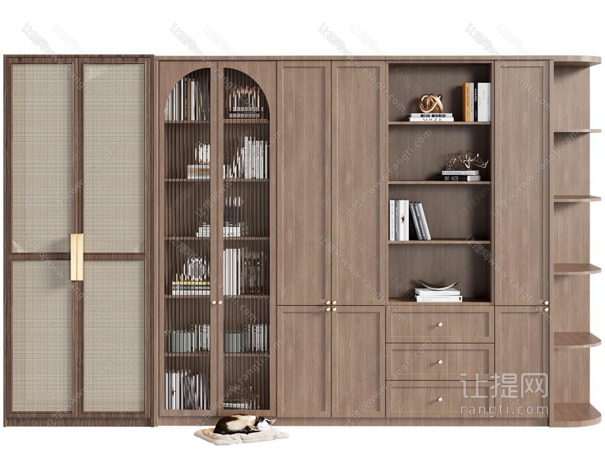 中古风书柜 书架 装饰柜