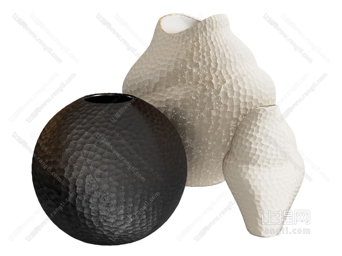 现代摆件组合 装饰品 陶瓷 器皿 摆件