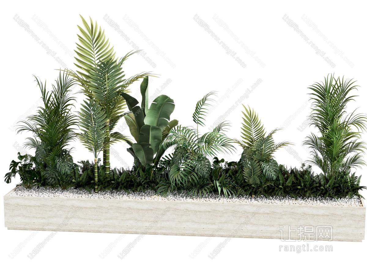 现代植物堆 盆栽 绿植 落地灯