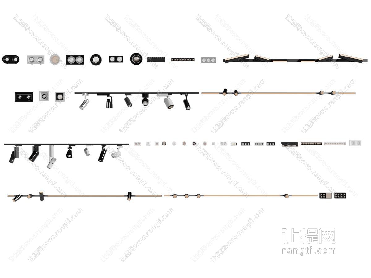 现代筒灯射灯组合 光源 磁吸灯 轨道灯 转向灯