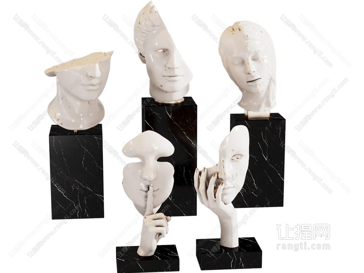 现代人脸雕塑