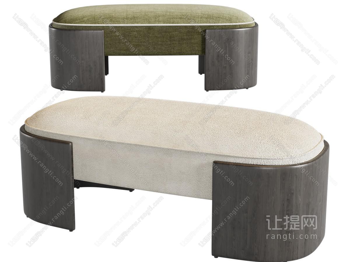 新中式中古沙发凳