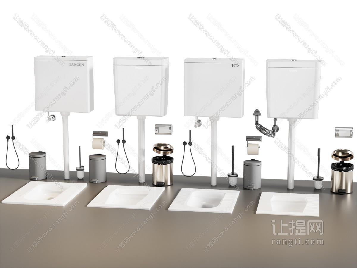 蹲便 蹲厕 水箱 垃圾桶 马桶刷 冲水器 卫浴小件