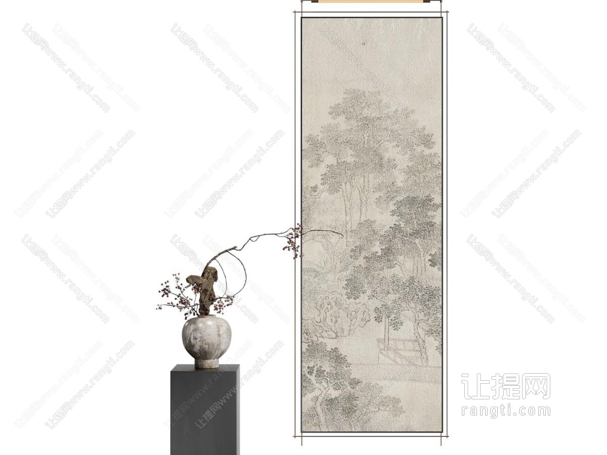 新中式中古挂画 艺术挂画 山水画