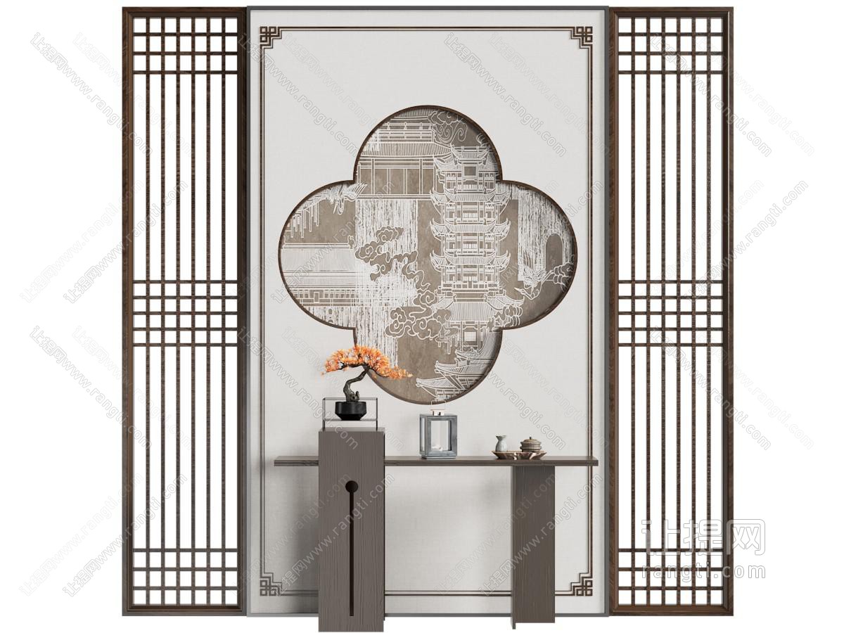 新中式端景台 条案